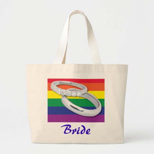Gay Lesbian Wedding Jumbo Stoffbeutel (Vorne)