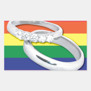 Gay Lesbian Wedding Rechteckiger Aufkleber