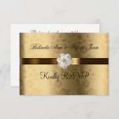 Gay Lesbian Wedding RSVP Gold, Schokolade Brown (Vorne/Hinten)