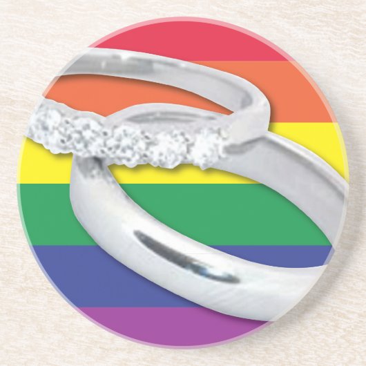 Gay Lesbian Wedding Sandstein Untersetzer (Vorne)