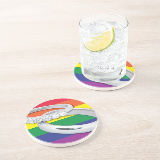 Gay Lesbian Wedding Sandstein Untersetzer (Seite)