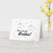 Gay Lesbian Wedding Two Brides Karte (Gelbe Blume)