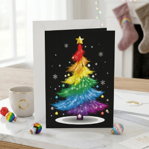 Gay LGBT Pride Rainbow Christmas Tree Merry Xmas Feiertagskarte