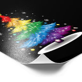 Gay LGBT Pride Rainbow Christmas Tree Merry Xmas Fotodruck (Ecke)