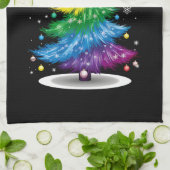 Gay LGBT Pride Rainbow Christmas Tree Merry Xmas Geschirrtuch (Gefaltet)