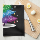 Gay LGBT Pride Rainbow Christmas Tree Merry Xmas Geschirrtuch (Viertel Falte)
