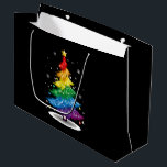 Gay LGBT Pride Rainbow Christmas Tree Merry Xmas Große Geschenktüte<br><div class="desc">Gay LGBT Pride Rainbow Christmas Tree Merry Xmas</div>