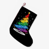 Gay LGBT Pride Rainbow Christmas Tree Merry Xmas Kleiner Weihnachtsstrumpf (Vorderansicht (hängend))