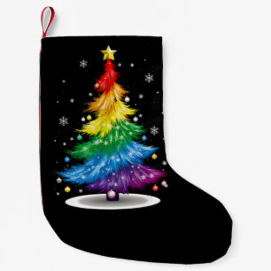 Gay LGBT Pride Rainbow Christmas Tree Merry Xmas Kleiner Weihnachtsstrumpf
