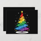 Gay LGBT Pride Rainbow Christmas Tree Merry Xmas Postkarte (Vorne/Hinten)