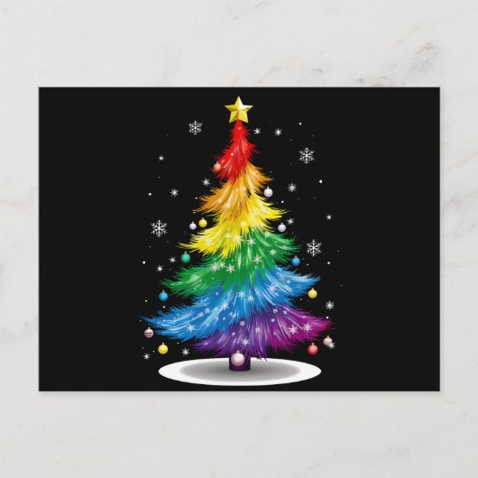 Gay LGBT Pride Rainbow Christmas Tree Merry Xmas Postkarte (Vorderseite)
