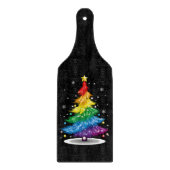 Gay LGBT Pride Rainbow Christmas Tree Merry Xmas Schneidebrett (Vorderseite)