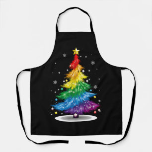 Gay LGBT Pride Rainbow Christmas Tree Merry Xmas Schürze