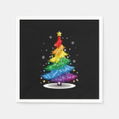 Gay LGBT Pride Rainbow Christmas Tree Merry Xmas Serviette (Vorderseite)