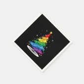 Gay LGBT Pride Rainbow Christmas Tree Merry Xmas Serviette (Ecke)