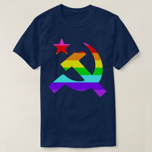 Gay LGBT Rainbow Kommunist T-Shirt (Design vorne)