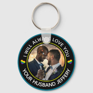 Gay LGBTQ Foto Wedding Couple personalize Schlüsselanhänger