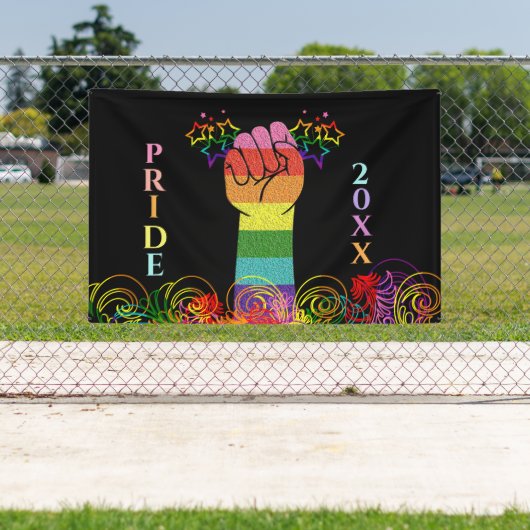 Gay LGBTQ Pride Monat Liebe gewinnt Rainbow Custom Banner (Insitu)