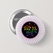 Gay LGBTQ Pride Stars Rainbow Button (Vorne & Hinten)