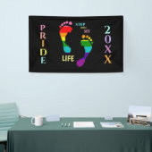 Gay LGBTQ Rainbow Pride Month Step My Life Fee Banner (Messeveranstaltung)