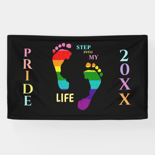 Gay LGBTQ Rainbow Pride Month Step My Life Fee Banner (Horizontal)