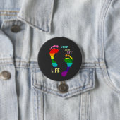Gay LGBTQ Rainbow Pride Month Step My Life Fee Button (Beispiel)