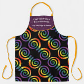 Gay LGBTQ Rainbow Pride Strip Firmenname Schürze (Vorderseite)