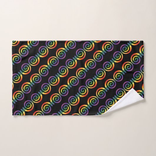 Gay LGBTQ Rainbow Pride Stripe Circle Pattern Badhandtuch Set (Handtuch)