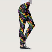 Gay LGBTQ Rainbow Pride Stripe Circle Pattern Leggings (Rechts)