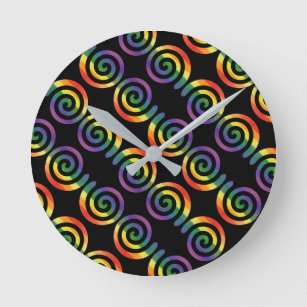 Gay LGBTQ Rainbow Pride Stripe Circle Pattern Runde Wanduhr