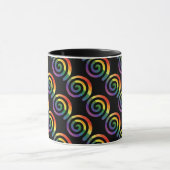 Gay LGBTQ Rainbow Pride Stripe Circle Pattern Tasse (Zentrum)