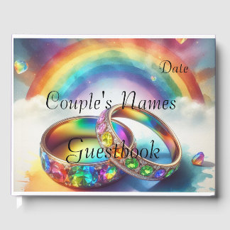 Gay Lgbtq, Rainbow Rings Wedbook Gästebuch