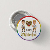 Gay LGBTQIA+ Oktoberfest 2023 Gay Button Button (Vorne & Hinten)