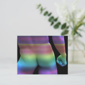 Gay Liebe Rainbow Postkarte (Stehend Vorderseite)