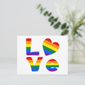 Gay Liebe Rainbow Postkarte (Stehend Vorderseite)