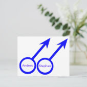 Gay Liebhaber individuell anpassbare Postkarte (Stehend Vorderseite)