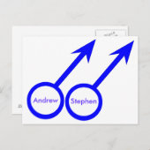 Gay Liebhaber individuell anpassbare Postkarte (Vorne/Hinten)