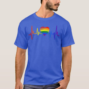 Gay Lovely LGBT Pride Heartbeat Lesbische Schwule T-Shirt
