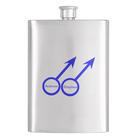 Gay Lovers Anpassbare Flasche Flachmann (Vorderseite)