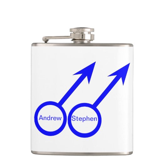 Gay Lovers Anpassbare Flasche Flachmann (Vorderseite)