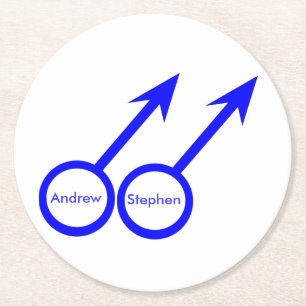 Gay Lovers - Individuell gestaltete Paper-Unterset Runder Pappuntersetzer