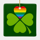 Gay Lucky Clover Keramikornament (Rückseite)