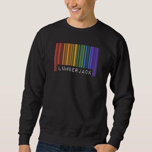 Gay Lumberjack Pride Flag Barcode Queer Rainbow LG Sweatshirt (Vorderseite)