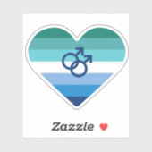 Gay Male Azure MLM Herz Aufkleber (Blatt)
