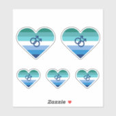 Gay Male Azure MLM Herz Aufkleber (Blatt)