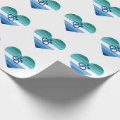 Gay Male Azure MLM Herz Geschenkpapier (Ecke)
