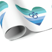 Gay Male Azure MLM Herz Geschenkpapier (Rolleneckpunkt)