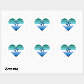Gay Male Azure MLM Herz Runder Aufkleber (Blatt)