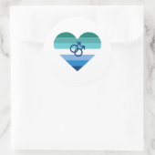 Gay Male Azure MLM Herz Runder Aufkleber (Tasche)