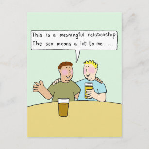 Gay Male Couple Cartoon Spaß Postkarte